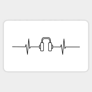 Headphones Heartbeat - Black design Magnet